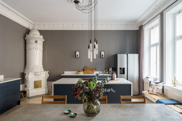 Открытая планировка и приятный современный декор: квартира в старом доме в Стокгольме