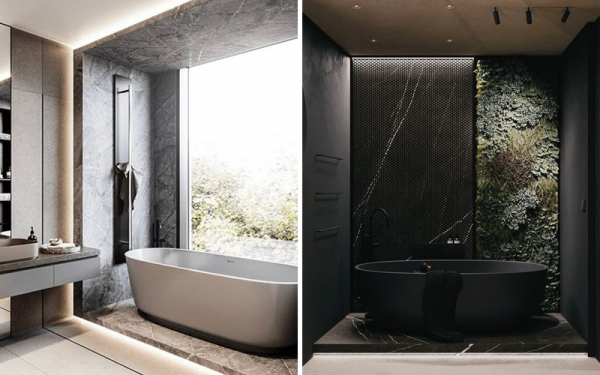 Отдельностоящая ванна в интерьере (+ 80 фото) ванной комнаты 2022