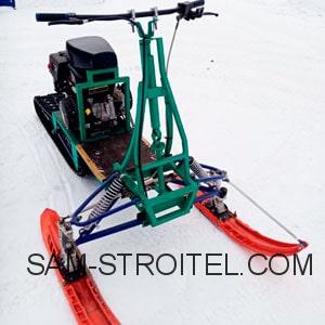 Самодельный снегоход с двигателем от мотобура