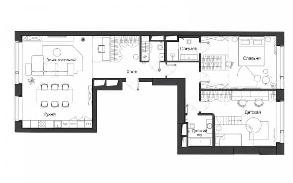 Обзор современного дизайна трехкомнатной квартиры 118 метров