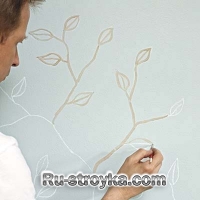 Как нарисовать на стенах, ветку дерева.