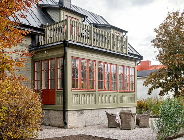 Красивая вилла в Стокгольме, где раньше жил писатель Август Стриндберг