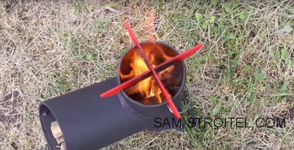 Самодельная печь ракета из огнетушителя (34 фото + описание изготовления)