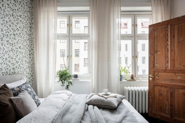 Маленькая шведская квартира с очаровательной спальней (53 кв. м)