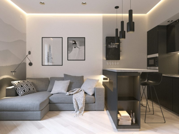Проекты квартир 28-30 квадратных метров: 4 варианта планировки и дизайна