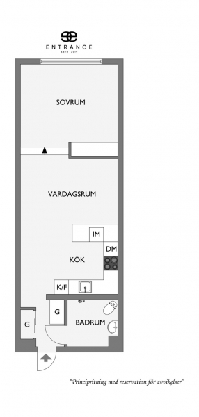 Небольшая квартира в Гетеборге с индустриальными деталями (45 кв. м)