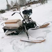 Сделал самодельный снегоход (фото, видео, описание)
