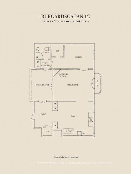 Свежая цветовая гамма и перегородка на кухне: квартира в Гётеборге (89 кв. м)