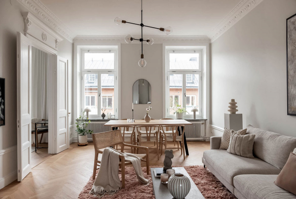 Монохромный, элегантный, приятный: интерьер квартиры в Стокгольме (92 кв. м)