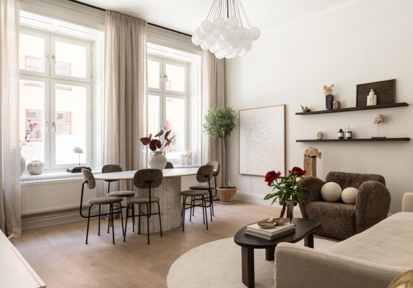 Стильная современная квартира с тёплыми акцентами в Стокгольме (83 кв. м)