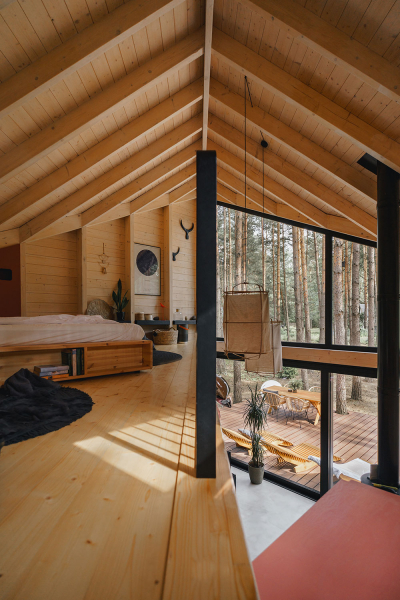 Замечательный современный домик в лесу в Польше (40 кв. м)