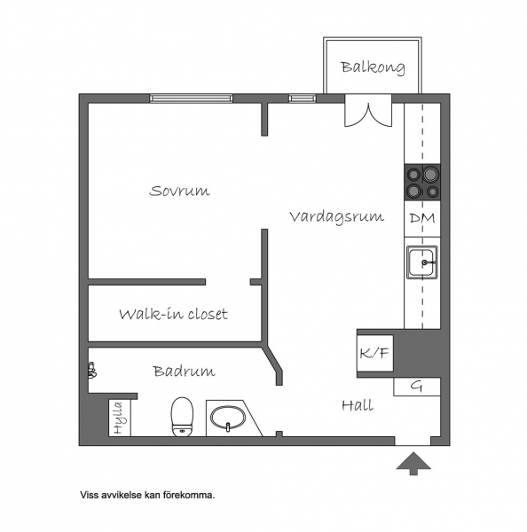 Маленькая мятная квартира в Швеции (36 кв. м)
