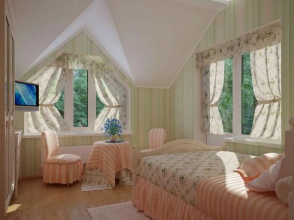 Разновидности коротких штор для спальни и их выбор
